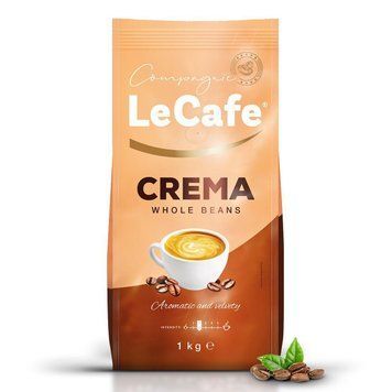 Кофе в зернах Le Cafe Crema мягкий вкус 1 кг для эспрессо и латте 202604 фото