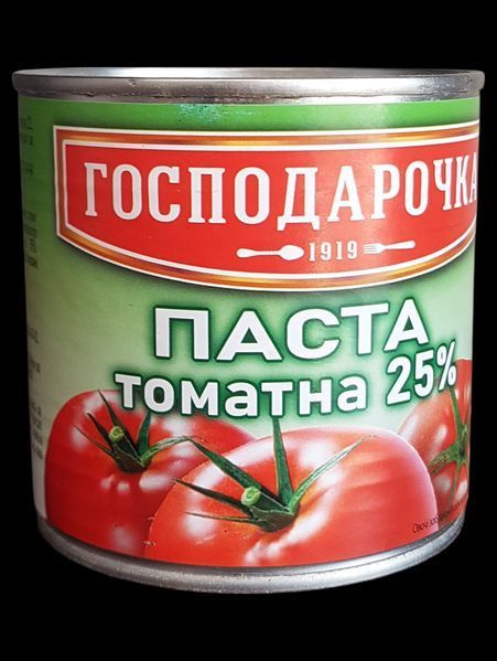 Паста томатная 25% Господарочка 420 г жестяная банка 600081 фото