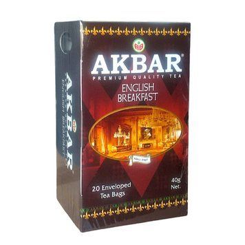 Чорний чай Akbar English Breakfast 20 пакетиків в конвертах 148009 фото