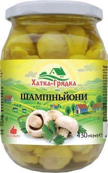 Грибы маринованные Шампиньоны Хатка-Грядка, 430 г 613001 фото