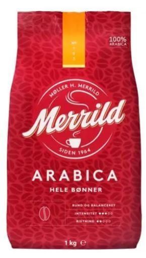 Кава в зернах Lavazza Merrild Arabica 100% арабіка 1 кг для кавомашини 202478 фото