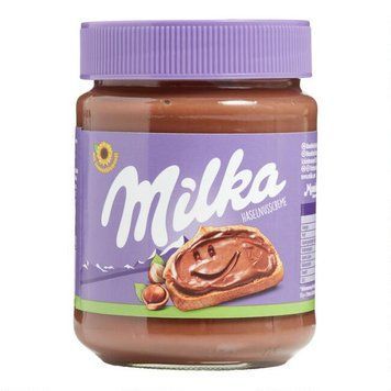 Качественная шоколадно-ореховая паста Milka 350 грамм в стеклянной банке 306007 фото