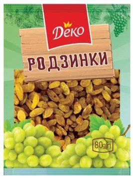 Родзинки світлі Деко 80 грамів 500112 фото