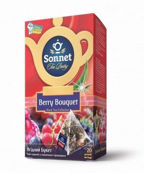 Черный чай Sonnet Berry Bouquet с ягодами 20 пирамидок 134013 фото