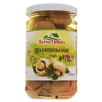 Грибы маринованные Шампиньоны Хатка-Грядка, 314 г 613002 фото
