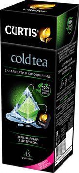 Зеленый с цитрусом Curtis Cold Tea для заваривания в холодной воде 15 пирамидок 150017 фото