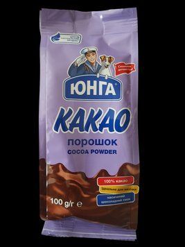 Какао-порошок Юнга натуральний без цукру 100 грамів - солодощі для напоїв м'яка упаковка 353008 фото