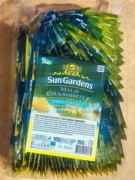 Чай травяной Sun Gardens Mild Chamomile с ромашкой, яблоком и корицей 100 пакетиков в конвертах 106086 фото