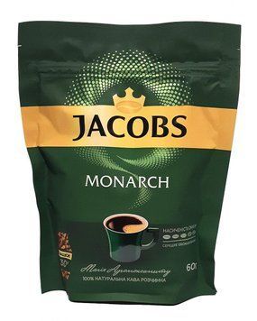Кофе растворимый сублимированный Jacobs Monarch 60 г в мягкой упаковке 219015 фото