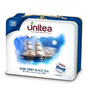 Сувенірний чай з олією бергамоту Unitea Earl Grey 90 пакетиків у бляшанці 139027 фото
