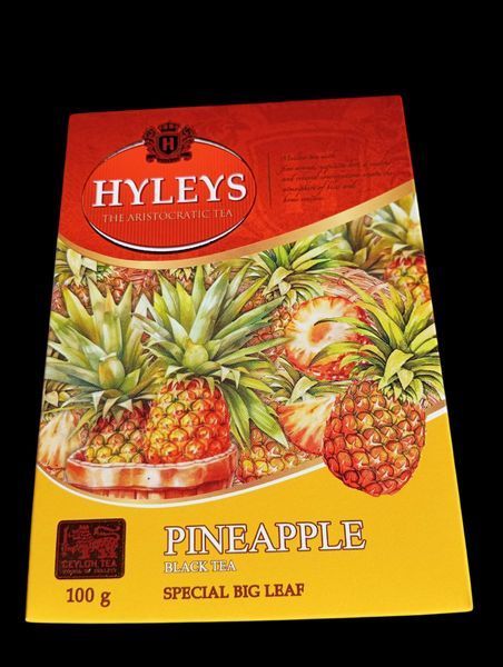 Чёрный чай с ананасом Hyleys Pineapple, чёрный крупнолистовой, 100 грамм. 320154 фото