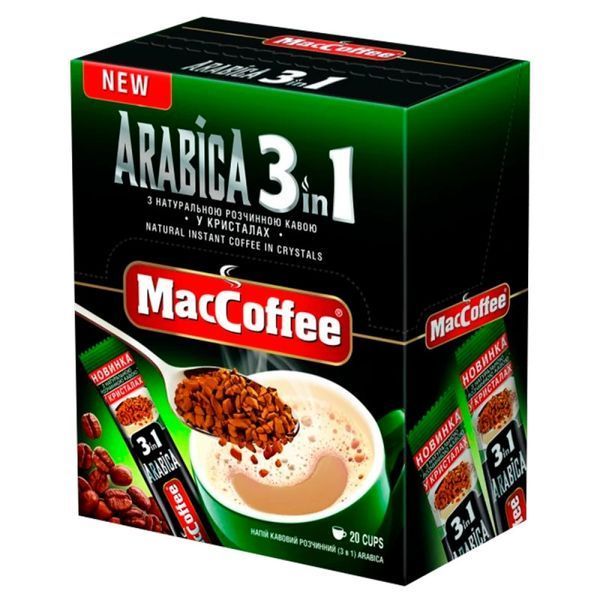 MacCoffee 3 в 1 Арабіка кавовий напій 20 пакетиків 282031 фото