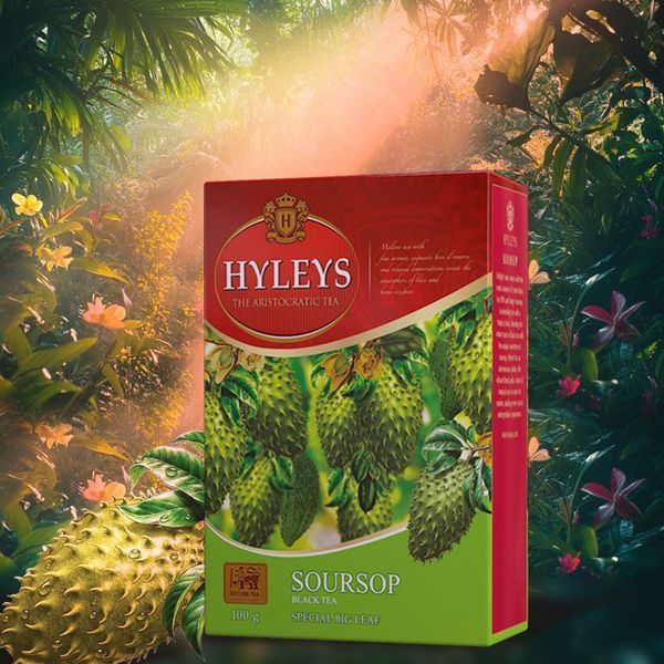 Чёрный чай с саусепом Hyleys Soursop, крупнолистовой цейлонский, 100 грамм. 320155 фото