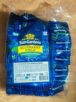 Чай черный Sun Gardens Blueberry Field с черникой 100 пакетиков в конвертах 106090 фото