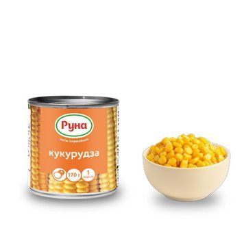 Кукуруза сахарная консервированная Руна 170 г 602059 фото