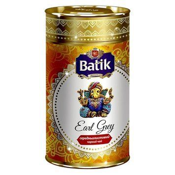 Чай чорний середньолистовий Batik Earl Grey з бергамотом 100 грамів у тубусі 116029 фото
