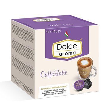 Dolce Aroma Caffe Latte кава в капсулах із молоком 16 шт. для кавоварки Dolce Gusto 160010 фото
