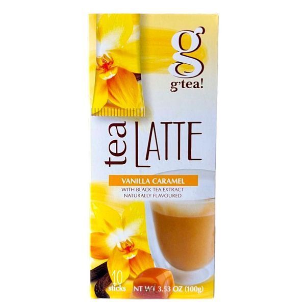 Черный чай латте g'tea! Vanilla Caramel с ароматом ванилильной карамели 10 стиков 133037 фото