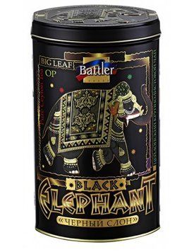 Чай чорний цейлонський без добавок і ароматизаторів Battler Чорний Слон 200 грамів у бляшанці 102007 фото