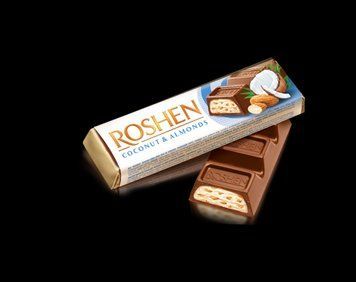 Шоколадний батончик Roshen з кокосом і мигдалем 38 грамів 320113 фото