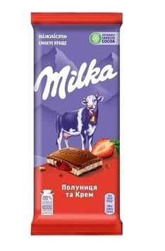 Milka молочный шоколад с клубникой 90 грамм 306013 фото