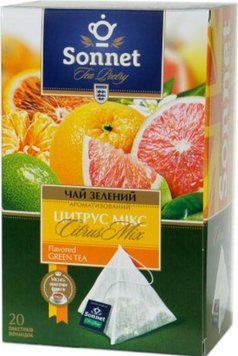 Чай зелений Sonnet Citrus Mix з ароматом цитрусу 20 пірамідок 134043 фото