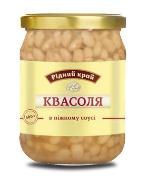 Квасоля в ніжному соусі Рідний Край 500 г 602061 фото