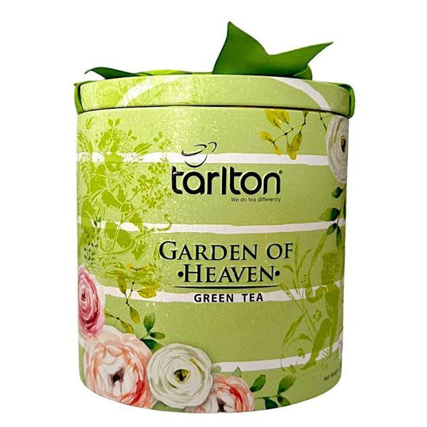 Чай с саусепом зеленый листовой Тарлтон Garden of Heaven 100 г в жестяной банке 104169 фото