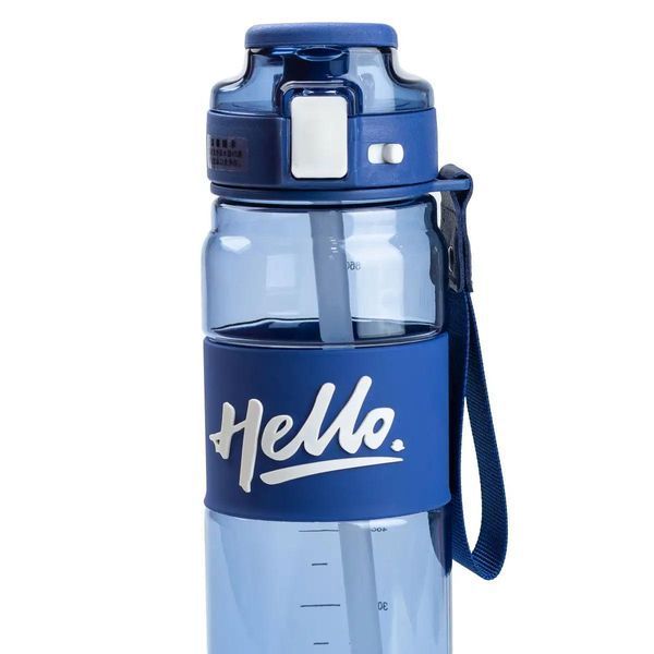 Бутылка для воды 860 мл тритан с ремешком и ручкой Синяя HP17303BL HP17303BL фото