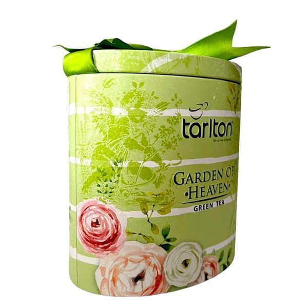Чай с саусепом зеленый листовой Тарлтон Garden of Heaven 100 г в жестяной банке 104169 фото