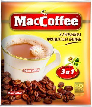 MacCoffee 3 в 1 Французька ваніль кавовий напій 20 пакетиків 282008 фото
