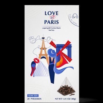 Чорний листовий чай у пірамідках g'tea Love in Paris 20 шт. 133015 фото