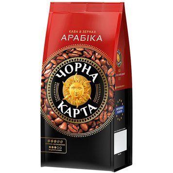 Кава в зернах Чорна карта Арабіка 500 г м/у якісна зернова кава в м'якому пакованні 218022 фото