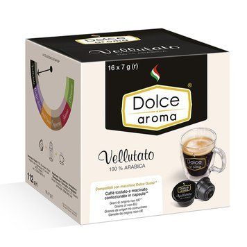 Кава Dolce Aroma Vellutato 100% арабіка в капсулах 16 шт. для кавоварки Dolce Gusto 160008 фото