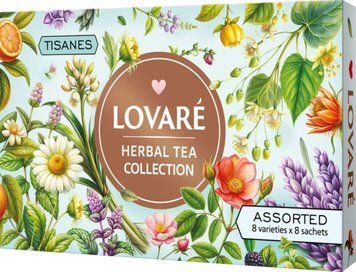 Набір асорті трав'яного чаю без кофеїну Lovare Herbal Tea Collection, 64 пакетики. 122100 фото