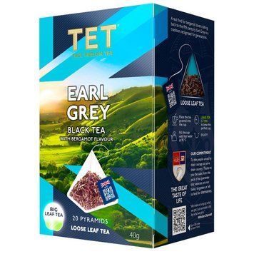 Чорний листовий чай з бергамотом TET Earl Grey 20 пірамідок 101619 фото