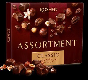 Подарочная коробка конфет Roshen Assortment Dark Chocolate 154 грамма 320002 фото