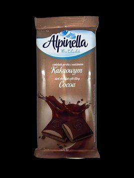 Alpinella чорний шоколад із начинкою з какао 90 грамів 302004 фото