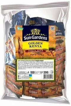 Чорний чай Sun Gardens Golden Kenya без добавок та ароматизаторів 100 пакетиків у конвертах 106101 фото