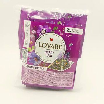 Суміш ягідного та квіткового чаю Lovare Berry Jam в пірамідках 25 шт. 122083 фото