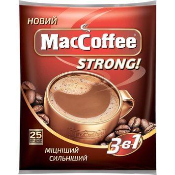 MacCoffee Strong 3 в 1 напій кавовий 25 пакетиків міцний 282012 фото