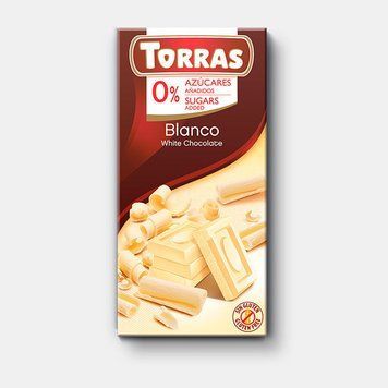 Белый шоколад без добавленного сахара Torras без глютена 75 грамм | Испания 326001 фото