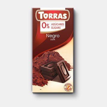 Чорний шоколад без глютену Torras без доданого цукру 75 грамів | Іспанія 326002 фото