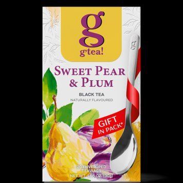Чай черный Sweet Pear and Plum аромат груши и сливы g'tea 20 пакетиков с ложкой, фруктовый черный чай 133051 фото
