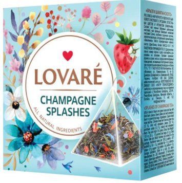 Чай чорний і зелений Lovare Champagne Splashes у пірамідках, 15 шт. 122104 фото