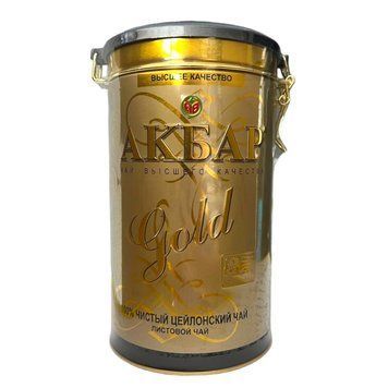Чай чорний середньолистовий Akbar Gold з тіпсами 450 грамів у жерстяній банці 148003 фото