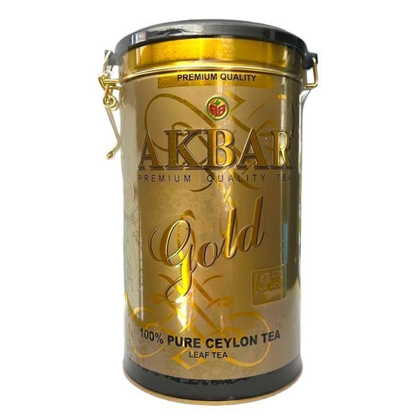 Чай черный среднелистовой Akbar Gold с типсами 450 грамм в жестяной банке 148003 фото