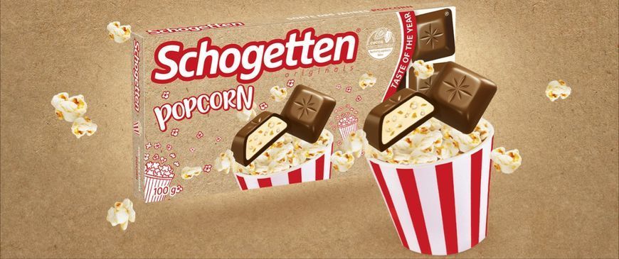 Молочный шоколад Schogetten Popcorn Taste of the Year с кусочками попкорна 100 грамм 301002 фото