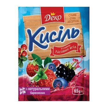 Кисель Лесные ягоды быстрого приготовления Деко 65 грамм 500118 фото