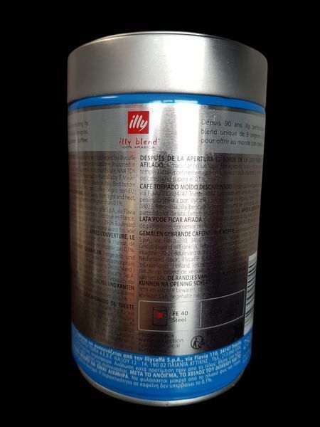 Молотый кофе без кофеина illy Decaffeinato 100% арабика 250 грамм в жестяной банке 201125 фото